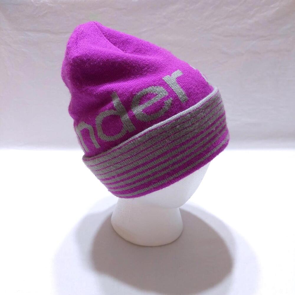 UNDER ARMOUR PURPLE GRAY THICK KNIT WINTER BEANIE WOMENS